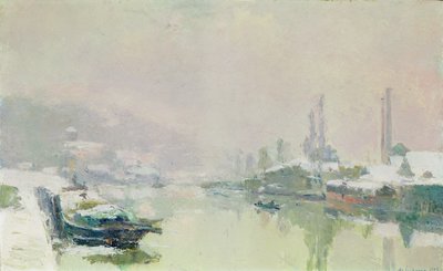 The Ile Lacroix under Snow, 1893 by Albert Charles Lebourg